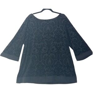 Charter Club Tunic‎ Top Black 3X